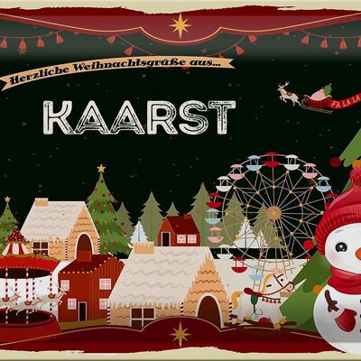 Cartel de chapa Saludos navideños de KAARST 30x20cm