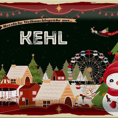 Cartel de chapa Saludos navideños KEHL FEST 30x20cm