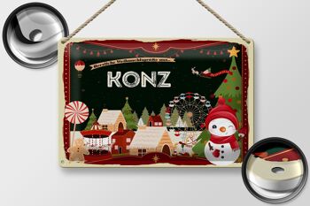 Plaque en tôle Salutations de Noël KONZ FEST 30x20cm 2