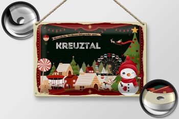 Plaque en tôle Salutations de Noël KREUZTAL 30x20cm 2