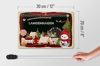Plaque en tôle Salutations de Noël LANGENHAGEN 30x20cm 4