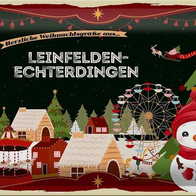 Blechschild Weihnachten Grüße LEINEFELDEN-ECHTERDINGEN 30x20cm