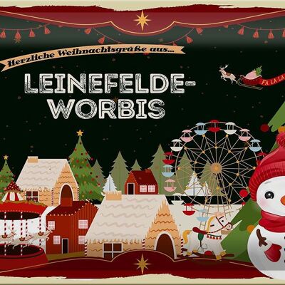 Blechschild Weihnachten Grüße LEINEFELDE-WORBIS 30x20cm