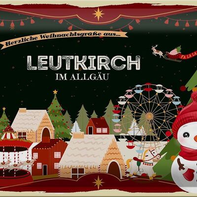 Blechschild Weihnachten Grüße LEUTKIRCH IM ALLGAU 30x20cm