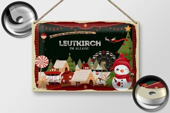 Plaque en tôle Salutations de Noël LEUTKIRCH IM ALLGAU 30x20cm 2