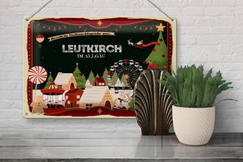 Plaque en tôle Salutations de Noël LEUTKIRCH IM ALLGAU 30x20cm 3