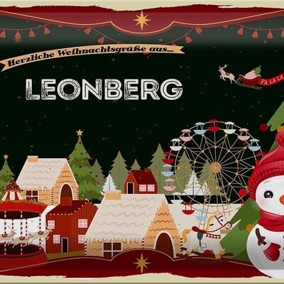 Blechschild Weihnachten Grüße LEONBERG 30x20cm