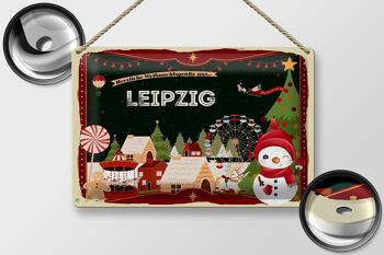 Plaque en tôle Salutations de Noël de LEIPZIG 30x20cm 2