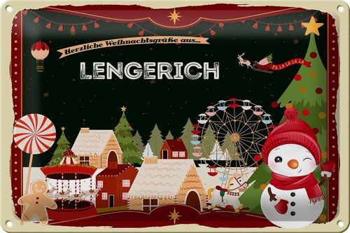 Blechschild Weihnachten Grüße LENGERICH 30x20cm