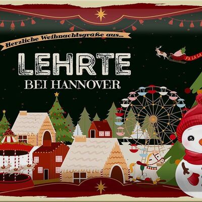 Blechschild Weihnachten Grüße LEHRTE BEI HANNOVER 30x20cm