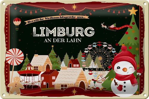 Blechschild Weihnachten Grüße LIMBURG AN DER LAHN 30x20cm