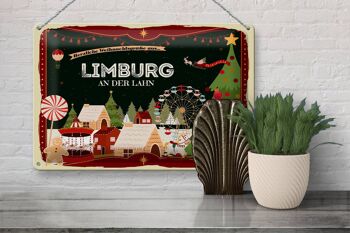 Plaque en tôle Salutations de Noël LIMBURG AN DER LAHN 30x20cm 3