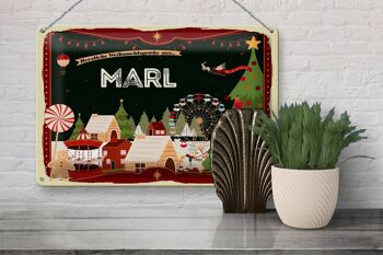 Plaque en tôle Salutations de Noël de MARL 30x20cm 3