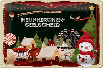 Plaque en tôle Salutations de Noël de NEUNKIRCHEN-SEELSCHEID 30x20cm 1