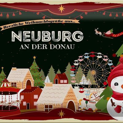 Cartel de chapa Saludos navideños NEUBURG AN DER DONAU 30x20cm