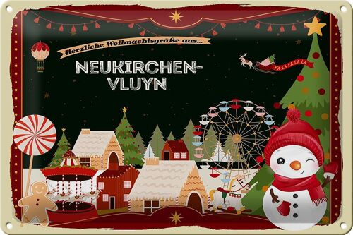 Blechschild Weihnachten Grüße NEUNKIRCHEN-VLUYN 30x20cm