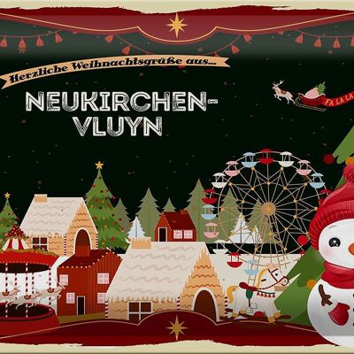 Cartel de chapa Saludos navideños NEUNKIRCHEN-VLUYN 30x20cm