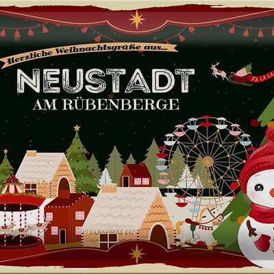 Blechschild Weihnachten Grüße aus NEUSTADT AM RÜBENBERGE 30x20cm