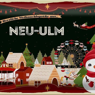 Blechschild Weihnachten Grüße aus NEU-ULM 30x20cm