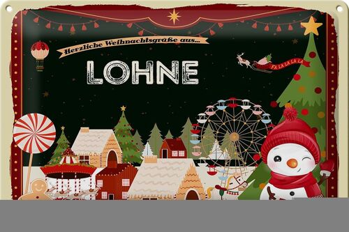 Blechschild Weihnachten Grüße LOHNE FEST 30x20cm