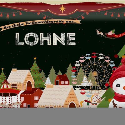 Blechschild Weihnachten Grüße LOHNE FEST 30x20cm