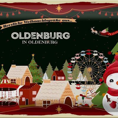 Blechschild Weihnachten Grüße aus OLDENBURG IN OLDENBURG 30x20cm