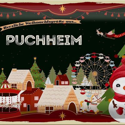 Blechschild Weihnachten Grüße PUCHHEIM 30x20cm