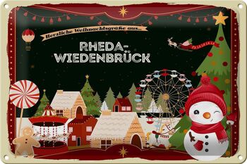Plaque en tôle Salutations de Noël RHEDA-WIEDENBRÜCK 30x20cm 1