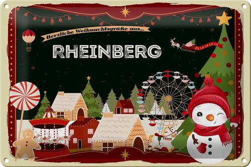 Blechschild Weihnachten Grüße RHEINBERG 30x20cm