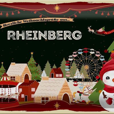 Blechschild Weihnachten Grüße RHEINBERG 30x20cm