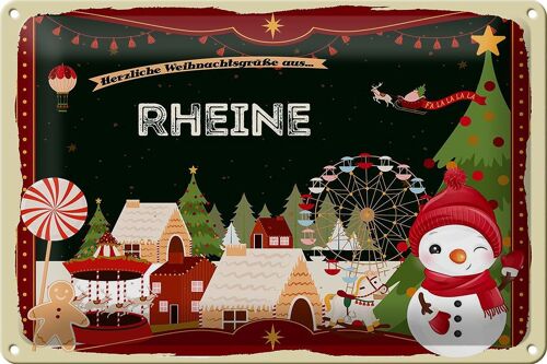 Blechschild Weihnachten Grüße aus RHEINE 30x20cm