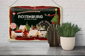 Plaque en tôle Salutations de Noël de ROTENBURG AN DER WÜMME 30x20cm 3
