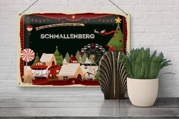 Plaque en tôle Salutations de Noël de SCHMALLENBERG 30x20cm 3