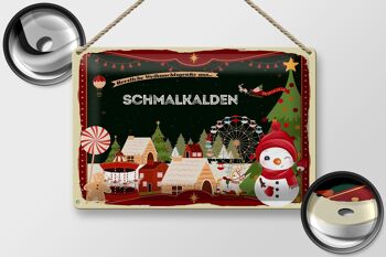 Plaque en tôle Salutations de Noël de SCHMALKALDEN 30x20cm 2