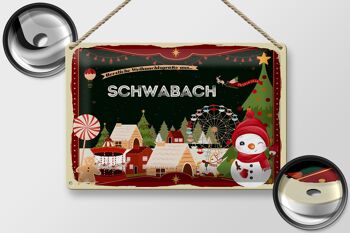Plaque en tôle Salutations de Noël SCHWABACH 30x20cm 2