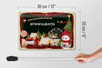 Plaque en tôle Salutations de Noël SCHWALBACH 30x20cm 4