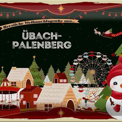 Cartel de chapa Saludos navideños ÜBACH-PALENBERG 30x20cm