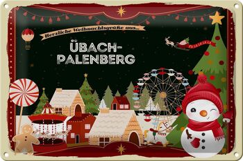 Plaque en tôle Salutations de Noël ÜBACH-PALENBERG 30x20cm 1