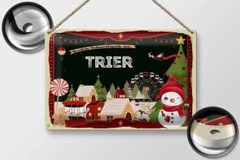 Plaque en tôle "Vœux de Noël de TRÈVES" 30x20cm 2