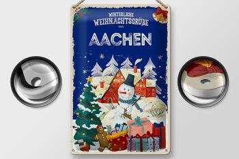 Plaque en tôle Salutations de Noël AACHEN Fest 20x30cm 2