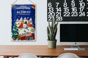 Plaque en tôle Salutations de Noël d'ALZENAU EN BASSE-FRANCONIE 20x30cm 3