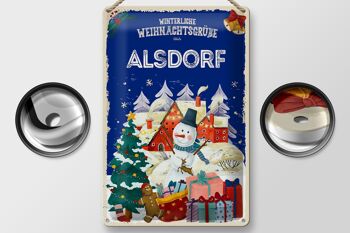 Plaque en tôle Salutations de Noël d'ALSDORF 20x30cm 2