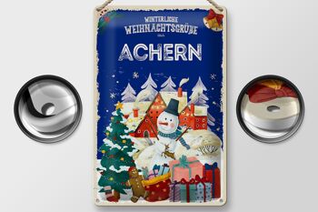 Plaque en tôle Salutations de Noël ACHERN Fest 20x30cm 2