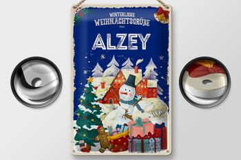 Plaque en tôle Salutations de Noël d'ALZEY 20x30cm 2