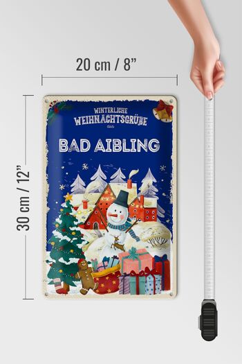 Plaque en tôle Salutations de Noël de BAD AIBLING 20x30cm 4