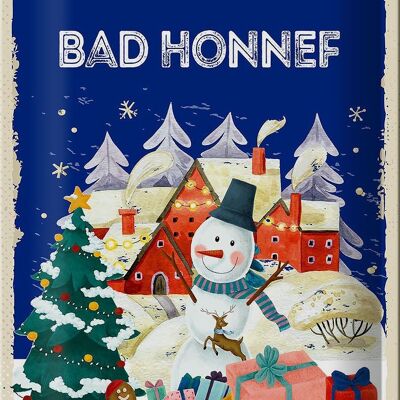Cartel de chapa Saludos navideños de BAD HONNEF 20x30cm