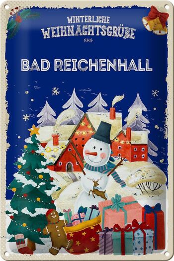 Plaque en tôle Salutations de Noël BAD REICHENHALL 20x30cm 1