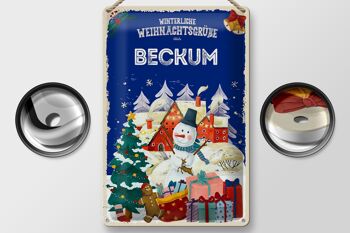 Plaque en tôle Salutations de Noël de BECKUM 20x30cm 2