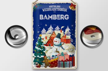 Plaque en tôle Salutations de Noël de BAMBERG 20x30cm 2