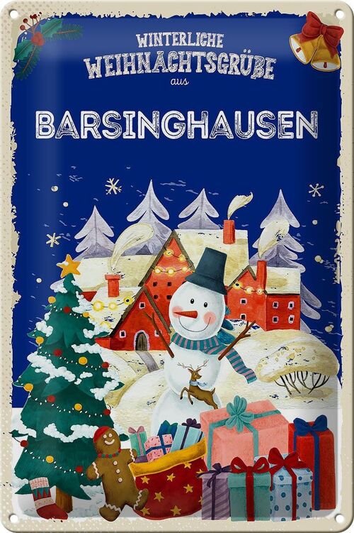 Blechschild Weihnachtsgrüße BARSINGHAUSEN Fest 20x30cm